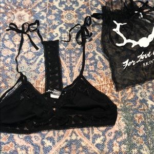 For Love and Lemons SKIVVIES Black lace bra